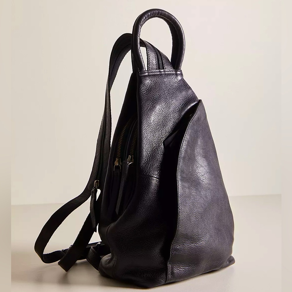 Free People Black Leather Shoulder Bag